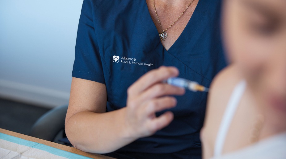Patient getting a vaccination